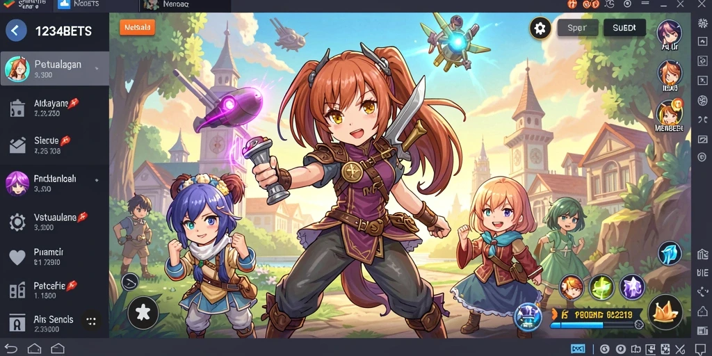 Tampilan gameplay seru di dunia anime yang menakjubkan.