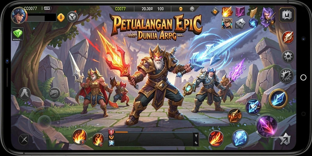 Screenshot utama COO77 menampilkan aksi pertarungan seru dalam gameplay ARPG.