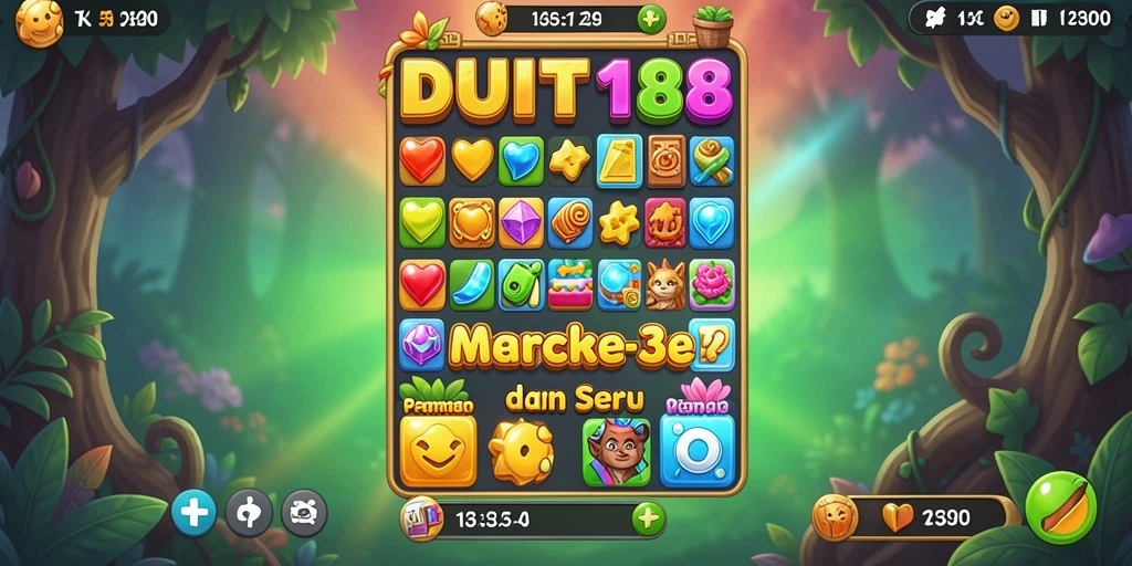 Tampilan gameplay seru DUIT188 dalam permainan Match-3 yang menantang.