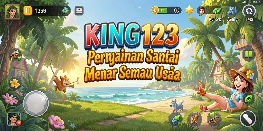 Tampilan gameplay KING123 dengan grafis cerah dan interaksi menarik.