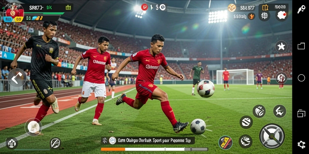 Tampilan gameplay SR877 yang menampilkan aksi seru olahraga.