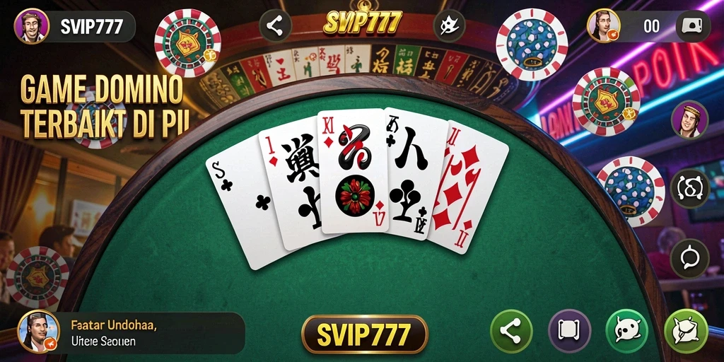 Tampilan menarik gameplay domino yang seru dan kompetitif.
