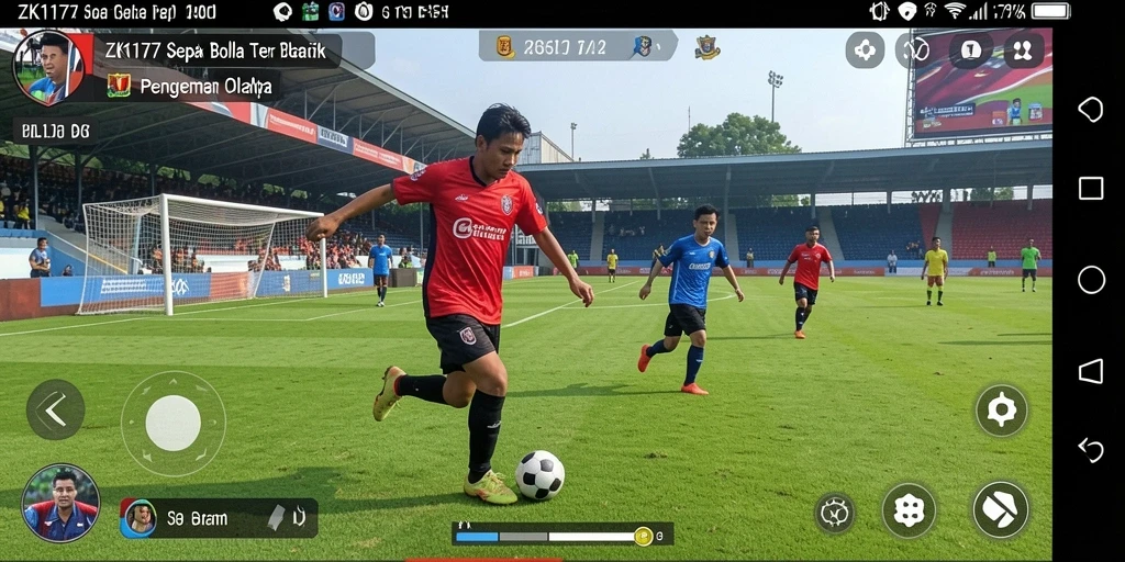 Tangkapan layar utama ZK1177 menunjukkan aksi permainan sepak bola yang seru.